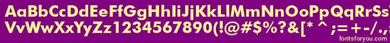FuturaBoldBt Font – Yellow Fonts on Purple Background