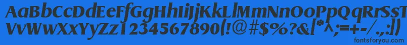 GriffonExtraboldItalic Font – Black Fonts on Blue Background