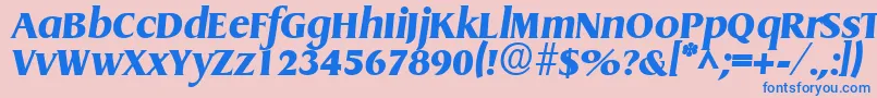 GriffonExtraboldItalic-Schriftart – Blaue Schriften auf rosa Hintergrund