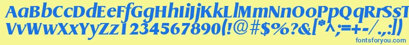 GriffonExtraboldItalic-Schriftart – Blaue Schriften auf gelbem Hintergrund