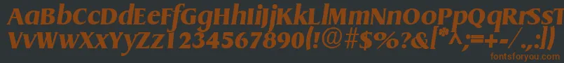 GriffonExtraboldItalic-Schriftart – Braune Schriften auf schwarzem Hintergrund