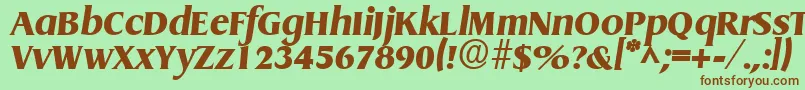 Czcionka GriffonExtraboldItalic – brązowe czcionki na zielonym tle