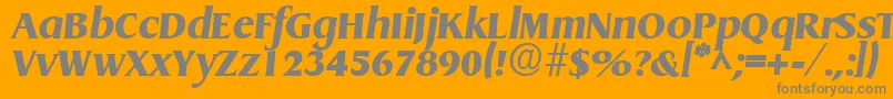 GriffonExtraboldItalic-fontti – harmaat kirjasimet oranssilla taustalla