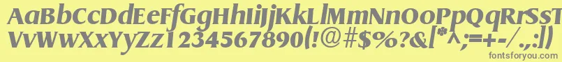フォントGriffonExtraboldItalic – 黄色の背景に灰色の文字