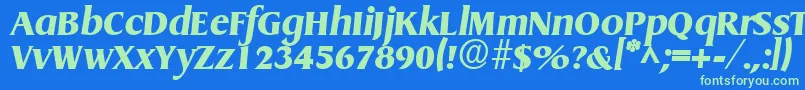 Czcionka GriffonExtraboldItalic – zielone czcionki na niebieskim tle