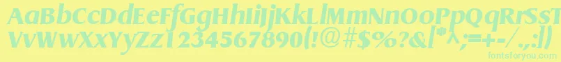 GriffonExtraboldItalic Font – Green Fonts on Yellow Background
