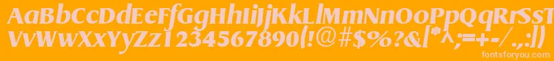 GriffonExtraboldItalic-fontti – vaaleanpunaiset fontit oranssilla taustalla