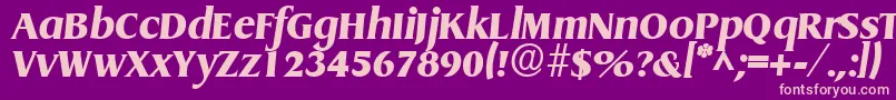 Fonte GriffonExtraboldItalic – fontes rosa em um fundo violeta