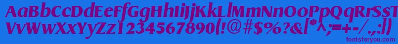 Czcionka GriffonExtraboldItalic – fioletowe czcionki na niebieskim tle