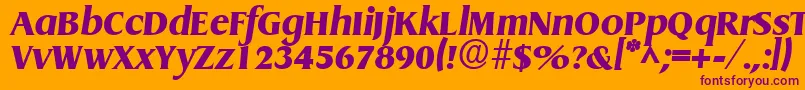 Police GriffonExtraboldItalic – polices violettes sur fond orange