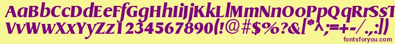 Czcionka GriffonExtraboldItalic – fioletowe czcionki na żółtym tle