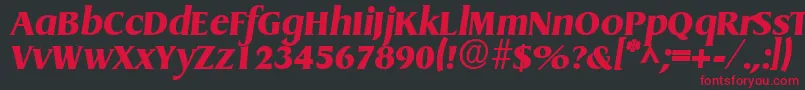 フォントGriffonExtraboldItalic – 黒い背景に赤い文字