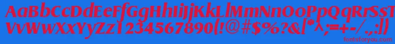 Шрифт GriffonExtraboldItalic – красные шрифты на синем фоне