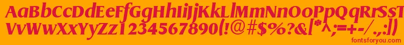 フォントGriffonExtraboldItalic – オレンジの背景に赤い文字