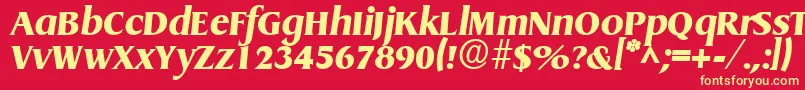 Czcionka GriffonExtraboldItalic – żółte czcionki na czerwonym tle