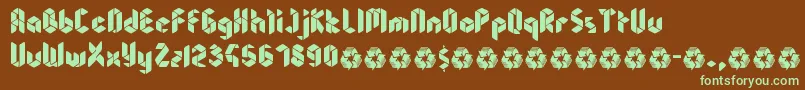 Sheandy-fontti – vihreät fontit ruskealla taustalla