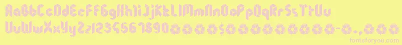 フォントSheandy – ピンクのフォント、黄色の背景