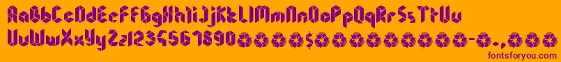 Sheandy-fontti – violetit fontit oranssilla taustalla