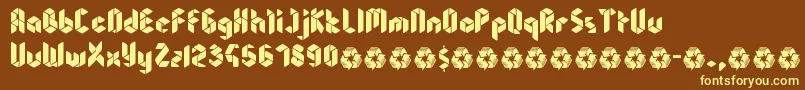 Sheandy-fontti – keltaiset fontit ruskealla taustalla