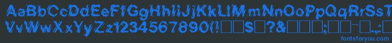 フォントLincolnRegular – 黒い背景に青い文字