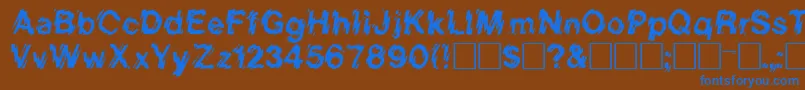 フォントLincolnRegular – 茶色の背景に青い文字