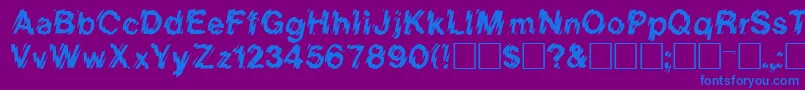 フォントLincolnRegular – 紫色の背景に青い文字