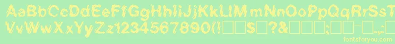 LincolnRegular-fontti – keltaiset fontit vihreällä taustalla