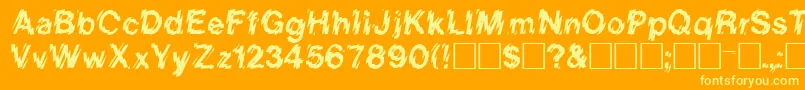 LincolnRegular-Schriftart – Gelbe Schriften auf orangefarbenem Hintergrund