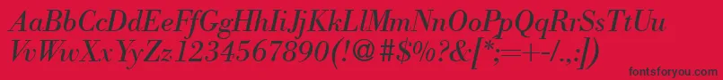 ModernbodoniRegularitalic Font – Black Fonts on Red Background
