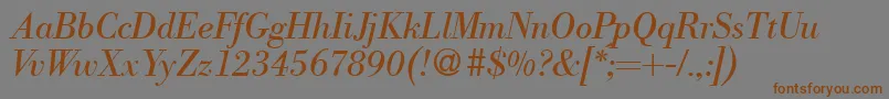Шрифт ModernbodoniRegularitalic – коричневые шрифты на сером фоне