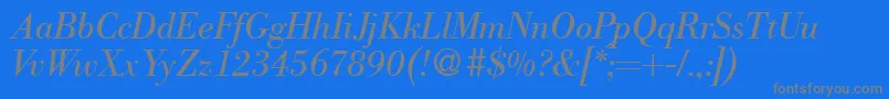 ModernbodoniRegularitalic Font – Gray Fonts on Blue Background