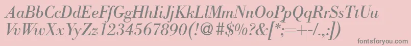 ModernbodoniRegularitalic-Schriftart – Graue Schriften auf rosa Hintergrund