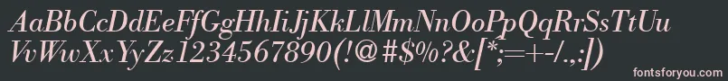 ModernbodoniRegularitalic Font – Pink Fonts on Black Background