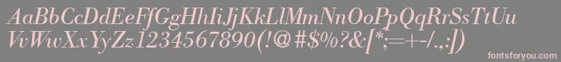 Czcionka ModernbodoniRegularitalic – różowe czcionki na szarym tle