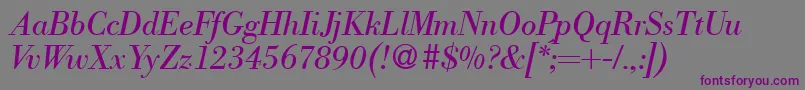Шрифт ModernbodoniRegularitalic – фиолетовые шрифты на сером фоне