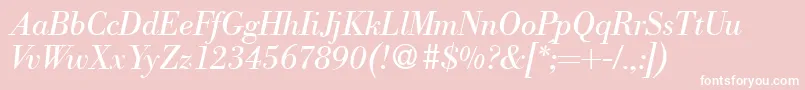 Шрифт ModernbodoniRegularitalic – белые шрифты на розовом фоне