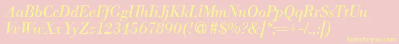 ModernbodoniRegularitalic Font – Yellow Fonts on Pink Background