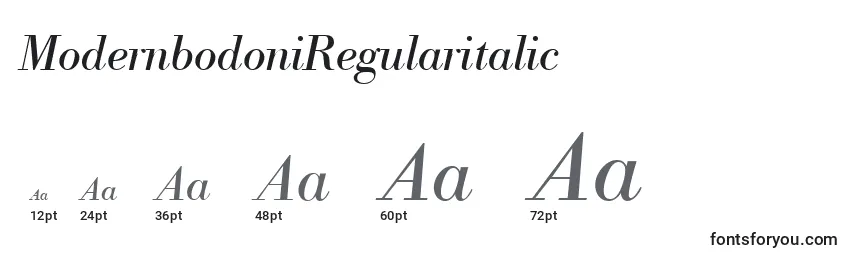 Größen der Schriftart ModernbodoniRegularitalic