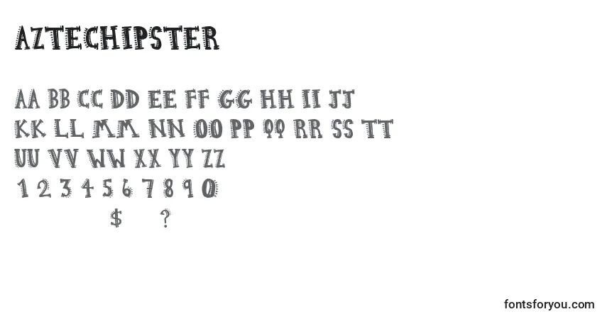 Schriftart AztecHipster – Alphabet, Zahlen, spezielle Symbole