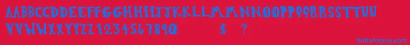 AztecHipster Font – Blue Fonts on Red Background