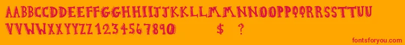 AztecHipster Font – Red Fonts on Orange Background