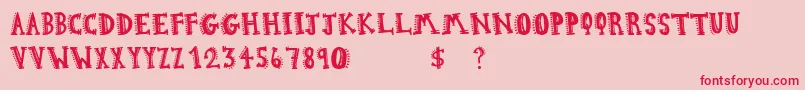 AztecHipster-Schriftart – Rote Schriften auf rosa Hintergrund