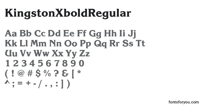 A fonte KingstonXboldRegular – alfabeto, números, caracteres especiais