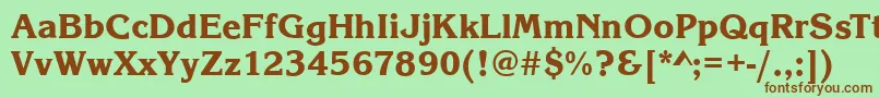 KingstonXboldRegular Font – Brown Fonts on Green Background