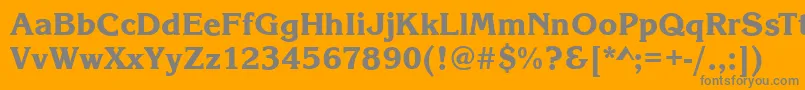 フォントKingstonXboldRegular – オレンジの背景に灰色の文字