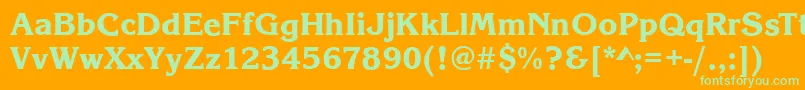 KingstonXboldRegular Font – Green Fonts on Orange Background