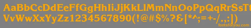 フォントKingstonXboldRegular – オレンジの文字は灰色の背景にあります。