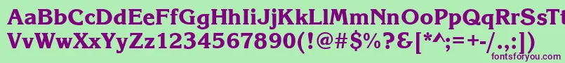 KingstonXboldRegular Font – Purple Fonts on Green Background