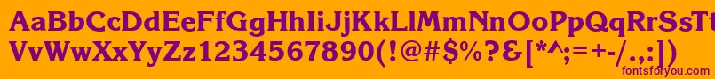 KingstonXboldRegular Font – Purple Fonts on Orange Background