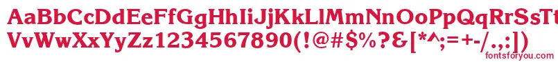 KingstonXboldRegular Font – Red Fonts on White Background